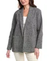 Eileen Fisher Petite Notch Collar Jacket In Gray