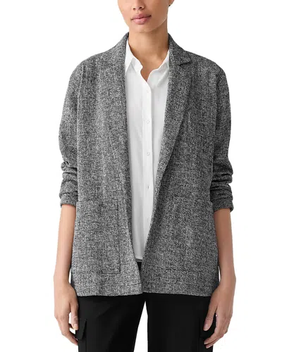 Eileen Fisher Notch Collar Jacket In Black/white