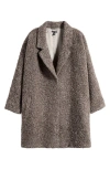 Eileen Fisher Notch Collar Long Coat In Brown