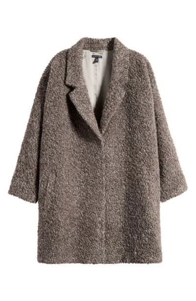 Eileen Fisher Notch Collar Long Coat In Brown