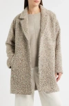 Eileen Fisher Notch Collar Long Coat In Brown