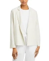 Eileen Fisher Stand Collar Long Jacket Quilted Silk In Bone