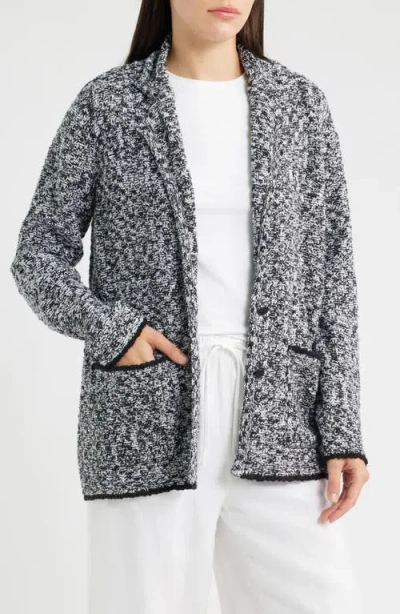Eileen Fisher Notch Collar Organic Cotton Blend Jacket In Gray