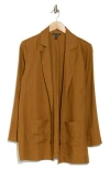 Eileen Fisher Notch Collar Organic Linen Long Blazer