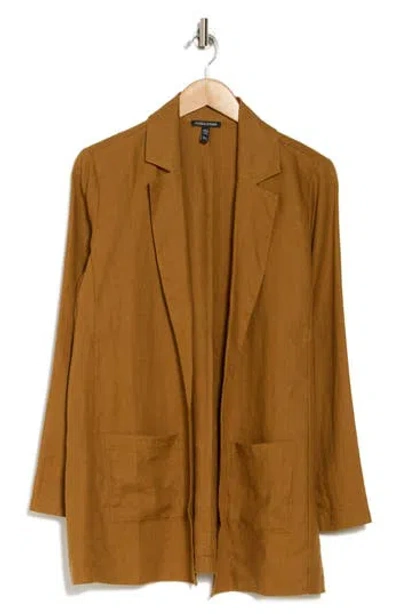Eileen Fisher Notch Collar Organic Linen Long Blazer