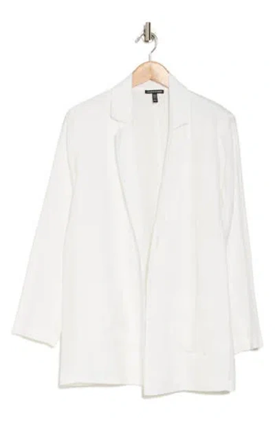 Eileen Fisher Notch Collar Organic Linen Long Blazer