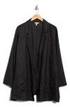 Eileen Fisher Notch Collar Organic Linen Open Front Blazer
