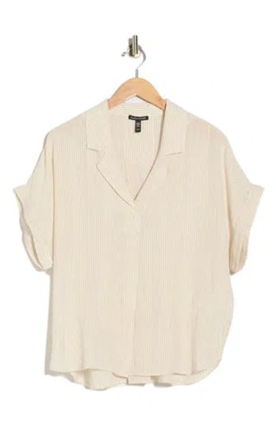Eileen Fisher Notch Collar Organic Linen Top In Neutral