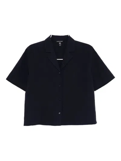 Eileen Fisher Notch Collar Shirt In Blue
