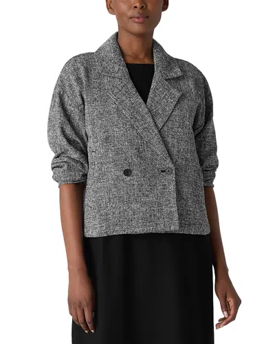 EILEEN FISHER NOTCH COLLAR SHORT BLAZER