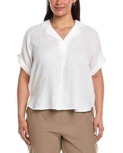 Eileen Fisher Notch Collar Top In White
