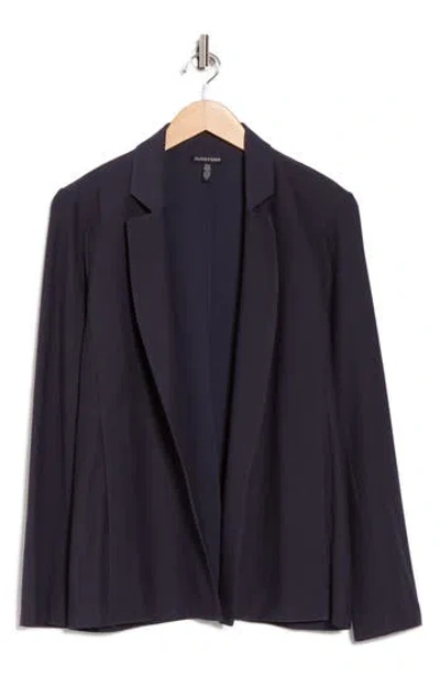 Eileen Fisher Notch Lapel Open Front Blazer In Blue
