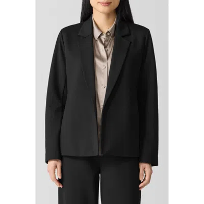 Eileen Fisher Notched Lapel Ponte Blazer In Black