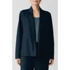 Eileen Fisher Notched Lapel Ponte Blazer In Blue