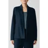 Eileen Fisher Notched Lapel Ponte Blazer In Deep Adriatic