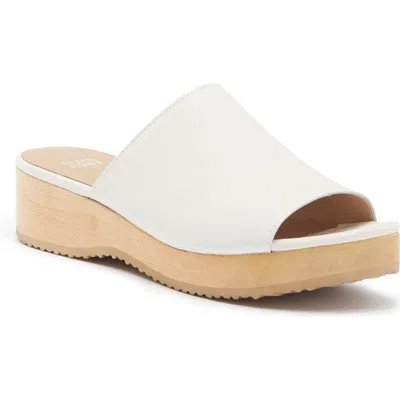 Eileen Fisher Novel Platform Slide Sandal In Bone