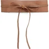 Eileen Fisher Suede And Leather Reversible Belt In Brown