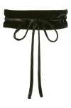 Eileen Fisher Obi Bow Velvet Belt In Black