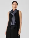 Eileen Fisher Ombre Sheer Silk Georgette Scarf In Black