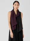 Eileen Fisher Ombre Sheer Silk Georgette Scarf In Purple