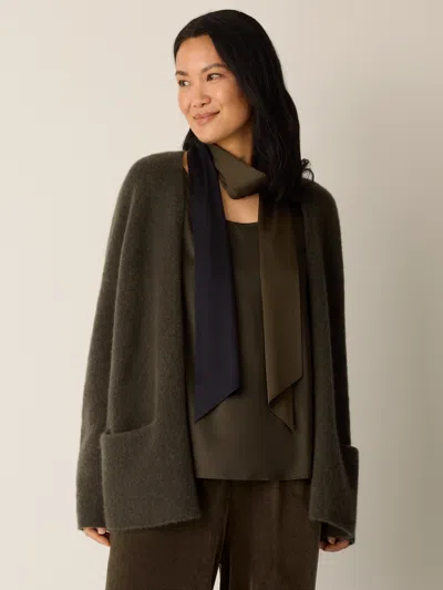 Eileen Fisher Ombre Silk Charmeuse Double Tie Scarf In Green