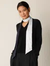 Eileen Fisher Ombre Silk Charmeuse Double Tie Scarf In White