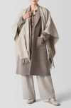 Eileen Fisher Open Front Bouclé Alpaca & Silk Wrap In White