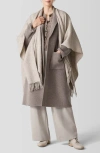 Eileen Fisher Open Front Bouclé Alpaca & Silk Wrap In Pearl