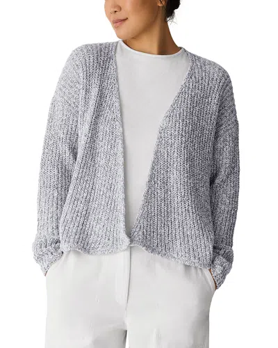 Eileen Fisher Peruvian Cotton Cloud Twist Cardigan In Gray