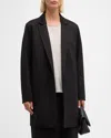 Eileen Fisher Open-front Flex Ponte Long Blazer In Black