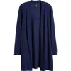 Eileen Fisher Open Front Merino Wool Cardigan In Midnight