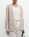 Eileen Fisher Open-front Organic Cotton Crepe Cardigan In Dove