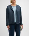 EILEEN FISHER OPEN-FRONT SATIN JACKET