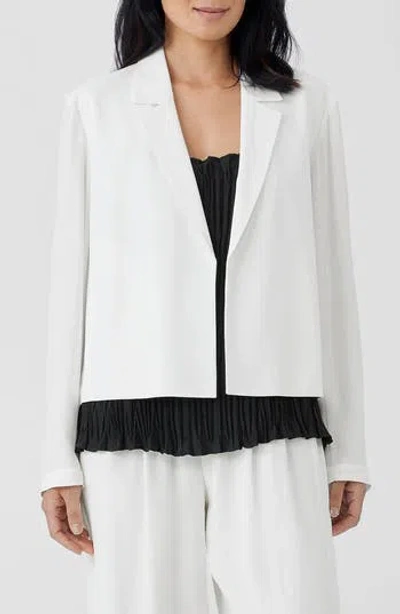 EILEEN FISHER EILEEN FISHER OPEN FRONT SILK BLAZER