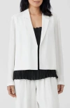 EILEEN FISHER OPEN FRONT SILK BLAZER