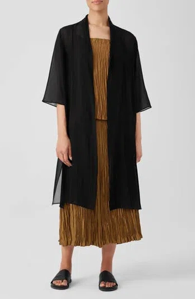 EILEEN FISHER EILEEN FISHER OPEN FRONT SILK CHIFFON JACKET