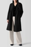 Eileen Fisher Open Front Silk Chiffon Jacket In Black