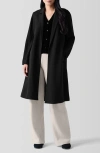 Eileen Fisher Open Front Silk Chiffon Jacket In Black