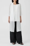 EILEEN FISHER OPEN FRONT SILK CHIFFON JACKET