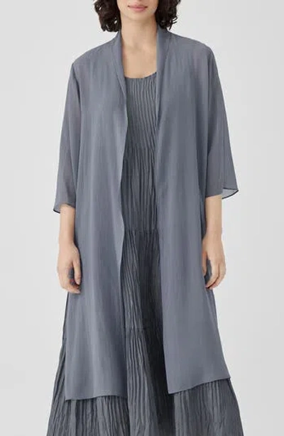 EILEEN FISHER EILEEN FISHER OPEN FRONT SILK CHIFFON JACKET