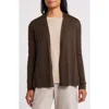 Eileen Fisher Open Front Wool Cardigan In Wren
