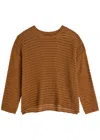 Eileen Fisher Open-knit Cotton Jumper In Brown