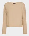 Eileen Fisher Open-knit Crewneck Sweater In Wheat