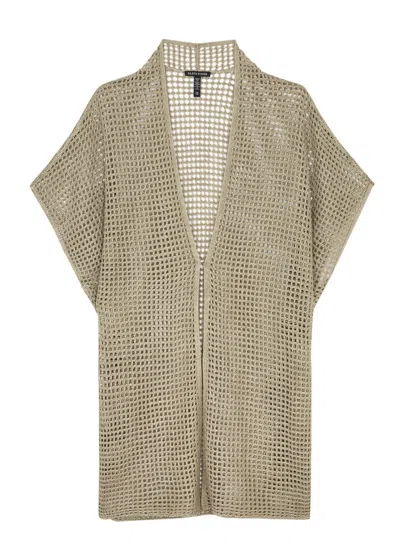 Eileen Fisher Open-knit Linen Cardigan In Natural