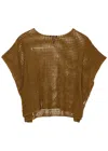 Eileen Fisher Bateau Neck Cap Sleeve Linen Sweater In Bronze