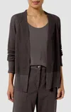 Eileen Fisher Open Long Sleeve Cardigan In Rye In Brown