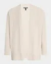 Eileen Fisher Organic Linen Blend Open Front Cardigan In Undyed Natural
