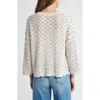 Eileen Fisher Open Stitch Organic Cotton Blend Sweater In Bone