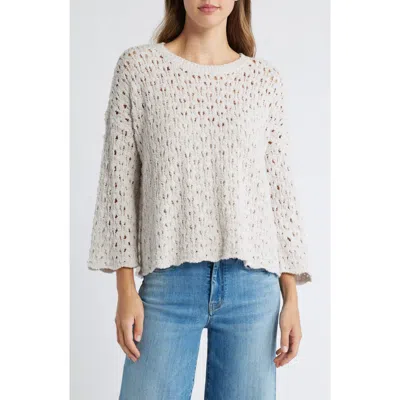 EILEEN FISHER EILEEN FISHER OPEN STITCH ORGANIC COTTON BLEND SWEATER