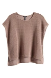 Eileen Fisher Open Stitch Organic Cotton Sweater In Brown
